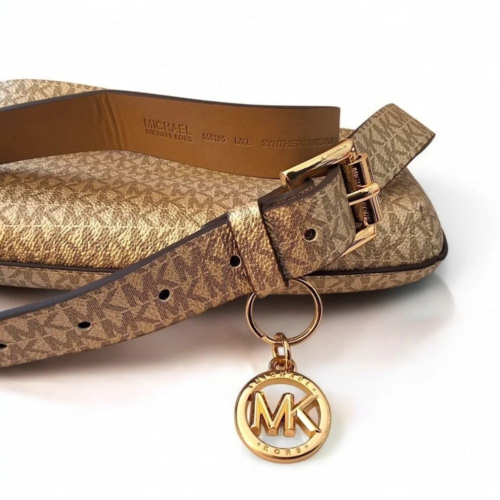 Michael Kors Gold MK Belt Bag – Size L/XL